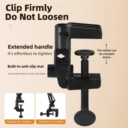 Compact Rechargeable Ring Light with Phone Holder