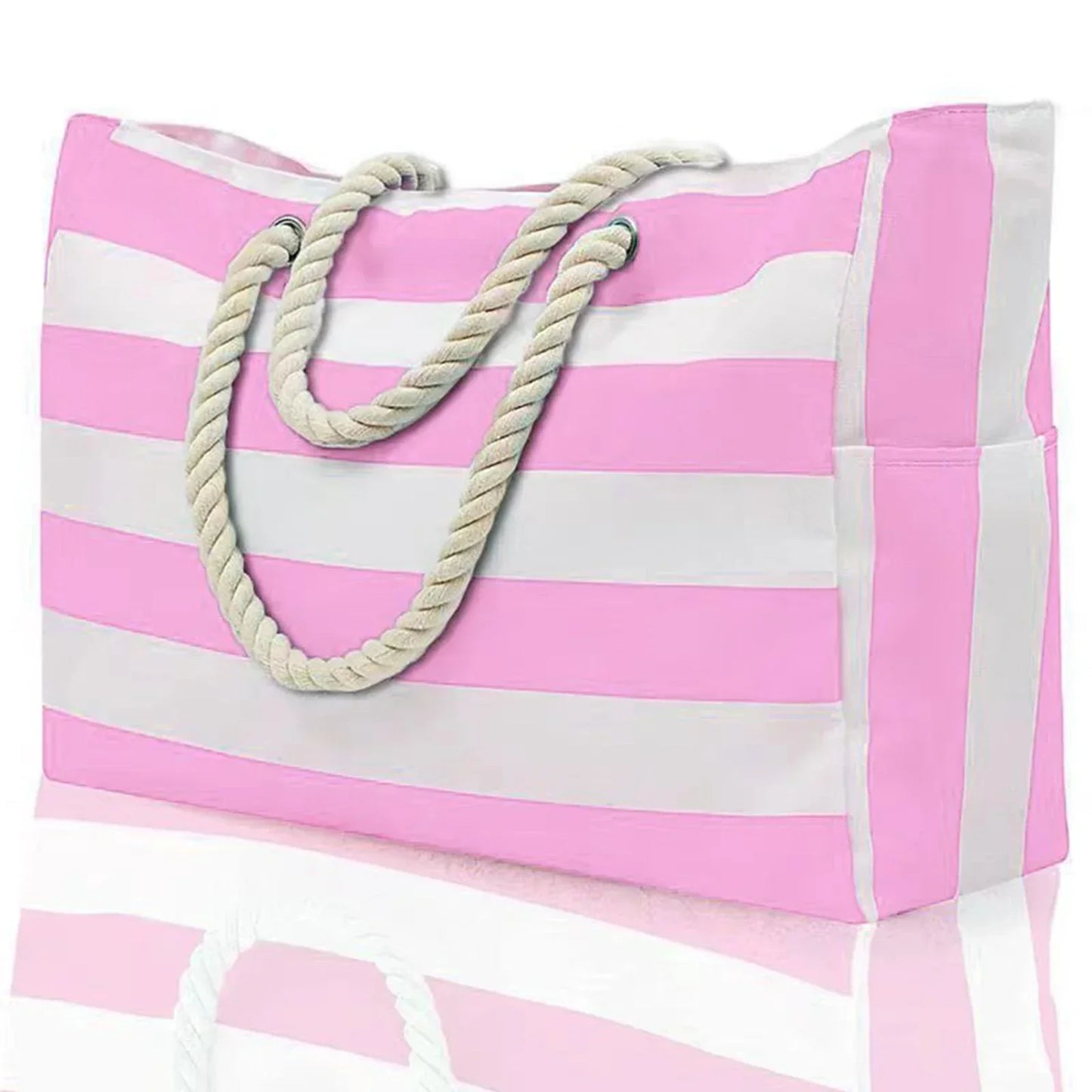 Vibrant Patterned Zip Beach Tote Bag