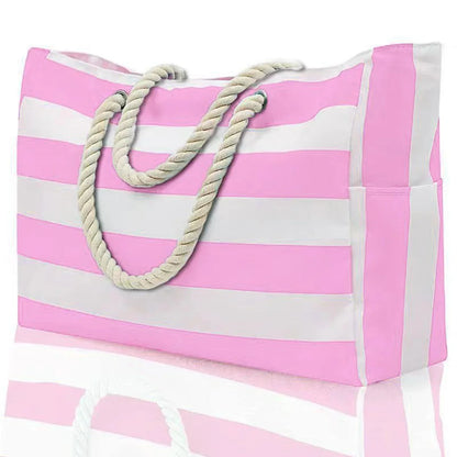 Vibrant Patterned Zip Beach Tote Bag