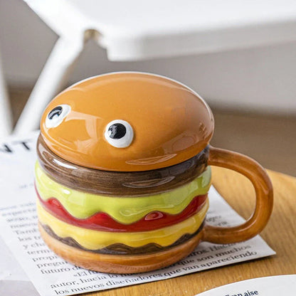 Fun Ceramic Burger Shaped Coffee Mug