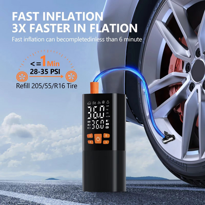 Compact Rechargeable Tire Air Compressor Pump 180PSI