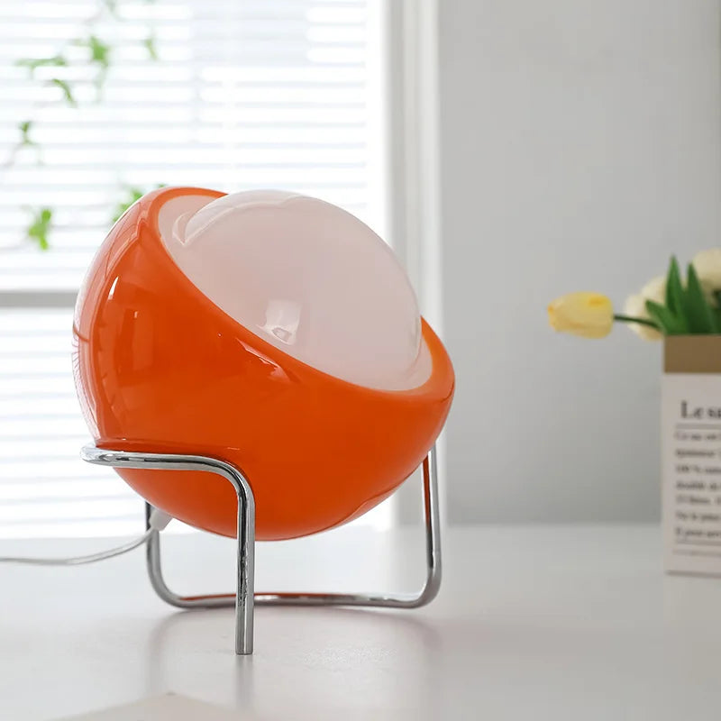 Contemporary Glass Desk Lamp with LED Nightlight