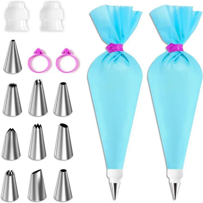 Simple Cake Decorating Kit | Reusable Piping Bags & Tips