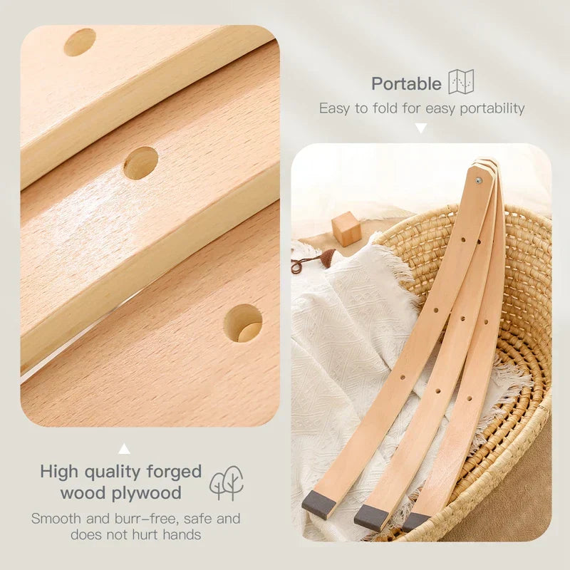 Natural Wood Infant Play Center with Toy Attachments
