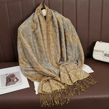Soft Cashmere Women's Scarf with Warm Luxury Print