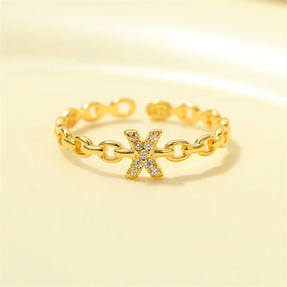 Elegant Initial Diamond Letter Ring