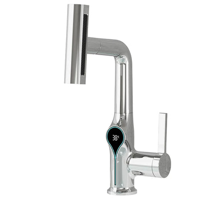 Stylish Touchscreen Bathroom Faucet with Spray Head