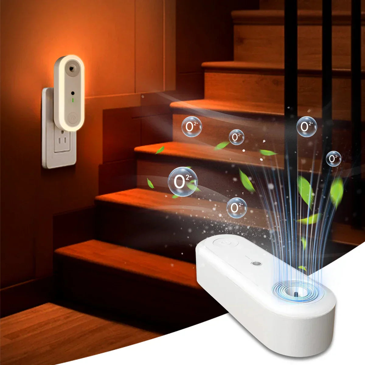 Compact Air Cleaner with Nightlight and Ion Filter - Luxicro