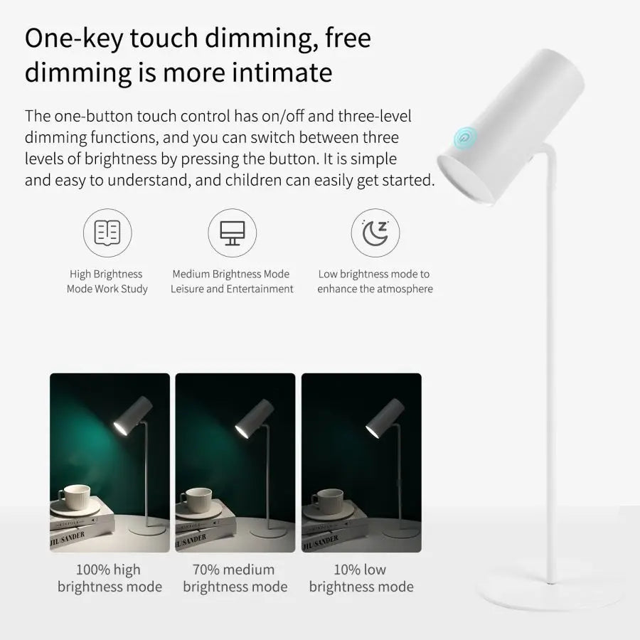 Compact LED Desk Lamp with Sensor Switch