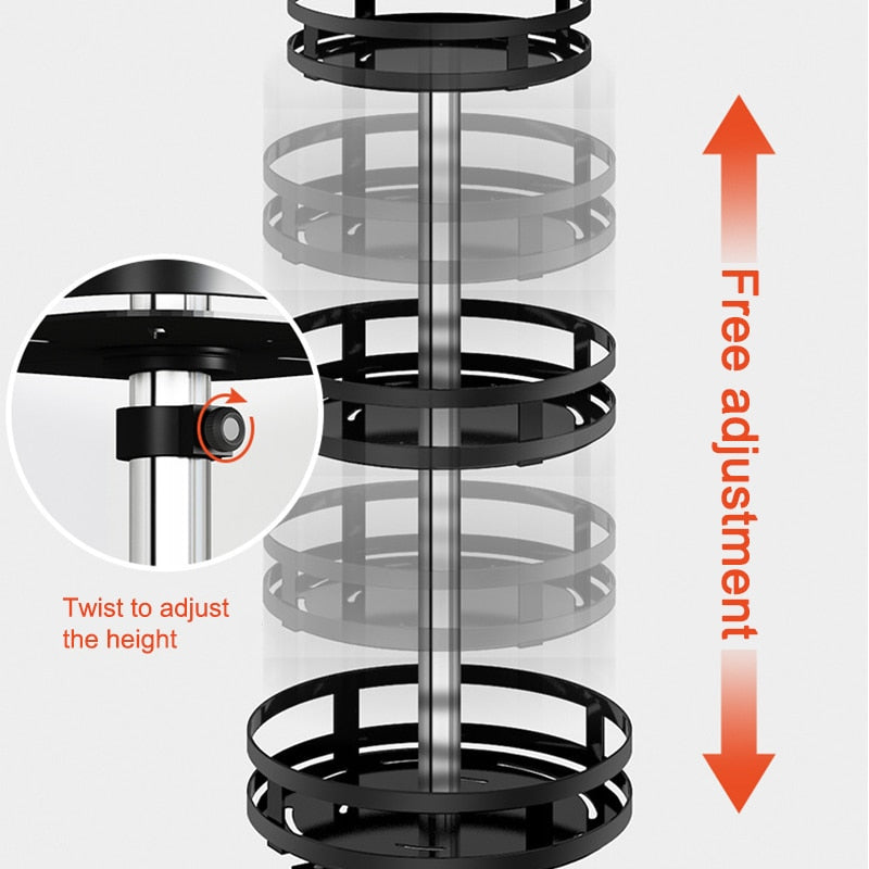 Flexible 360 Spin Storage Rack