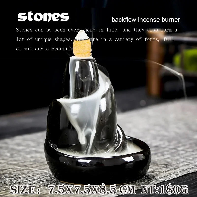 Modern Black Ceramic Incense Holder