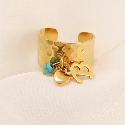 Engraved Custom Initial Heart Ring