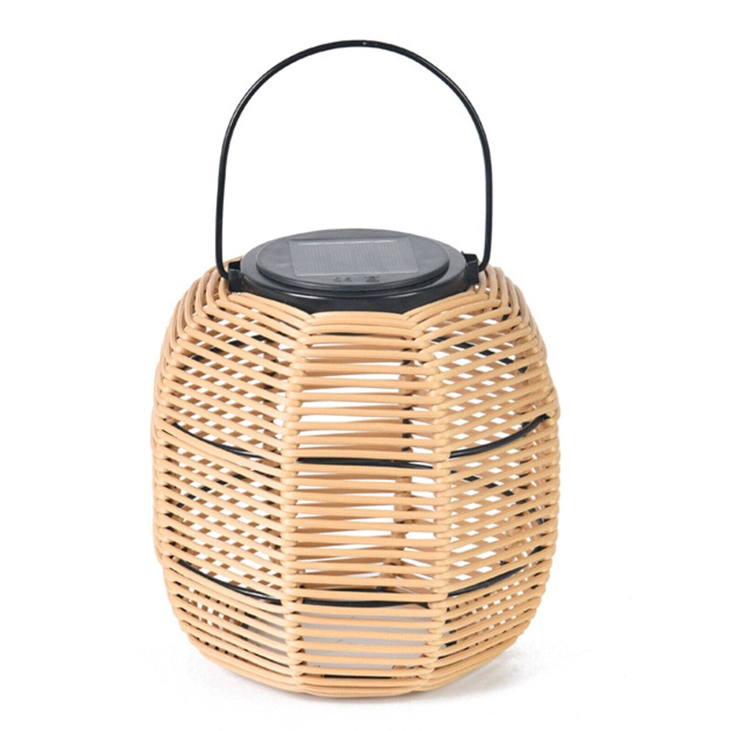 Outdoor Solar Powered Rattan Garden Lantern Light