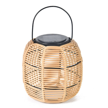 Outdoor Solar Powered Rattan Garden Lantern Light