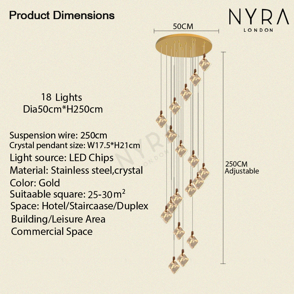 Luxury Crystal Pendant LED Lighting Fixture