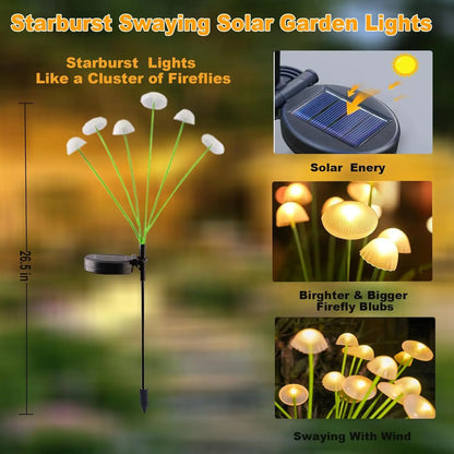 Bright Outdoor Solar Garden Light 6 LEDs