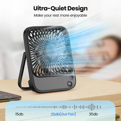 Compact USB Rechargeable Desk Fan with Battery Pack