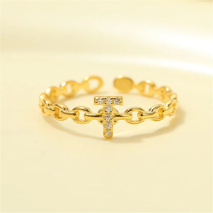 Elegant Initial Diamond Letter Ring