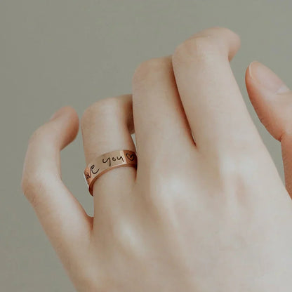 Personalized Initial Silver Band Ring