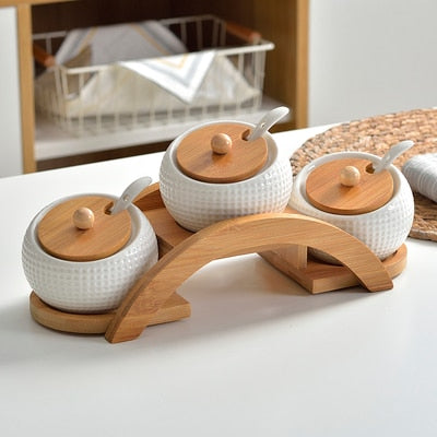 Contemporary Intelligent Porcelain Spice Jars