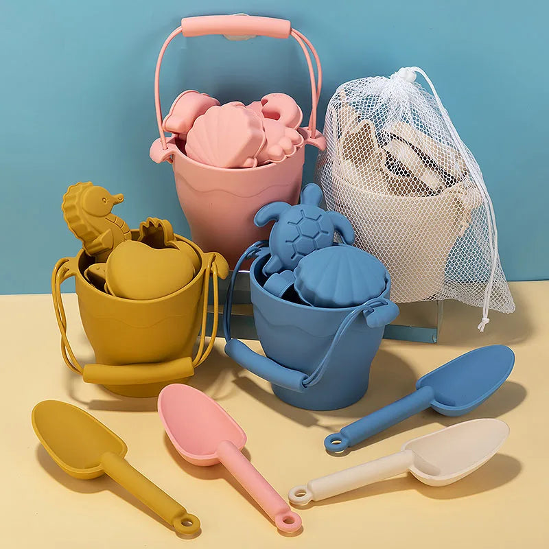 Soft Play Beach Toys 8 Piece Kids Sand Molds Set - Luxicro