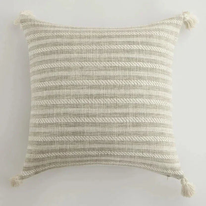 Decorative Throw Pillow Cover with Colorful Tassels