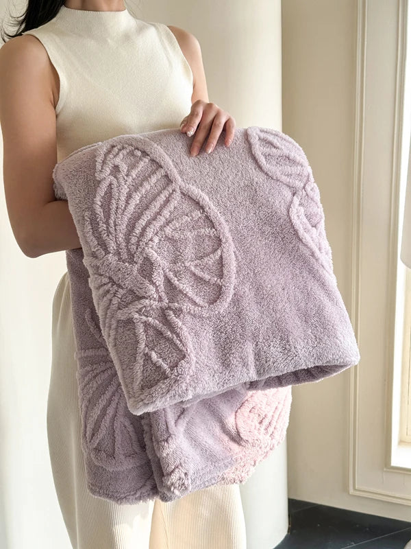 Cozy Plush Throw Blanket with Colorful Butterfly Pattern