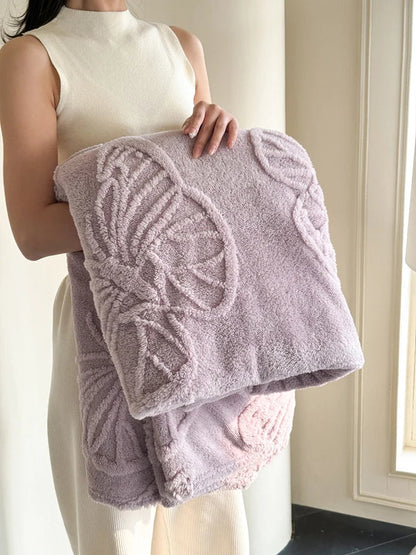 Cozy Plush Throw Blanket with Colorful Butterfly Pattern
