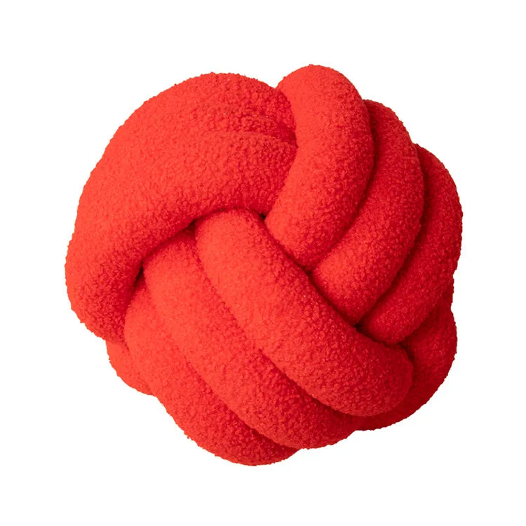 Plush Sheepskin Ball Throw Pillow