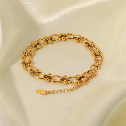 Elegant Oval Stone Bangle Bracelet