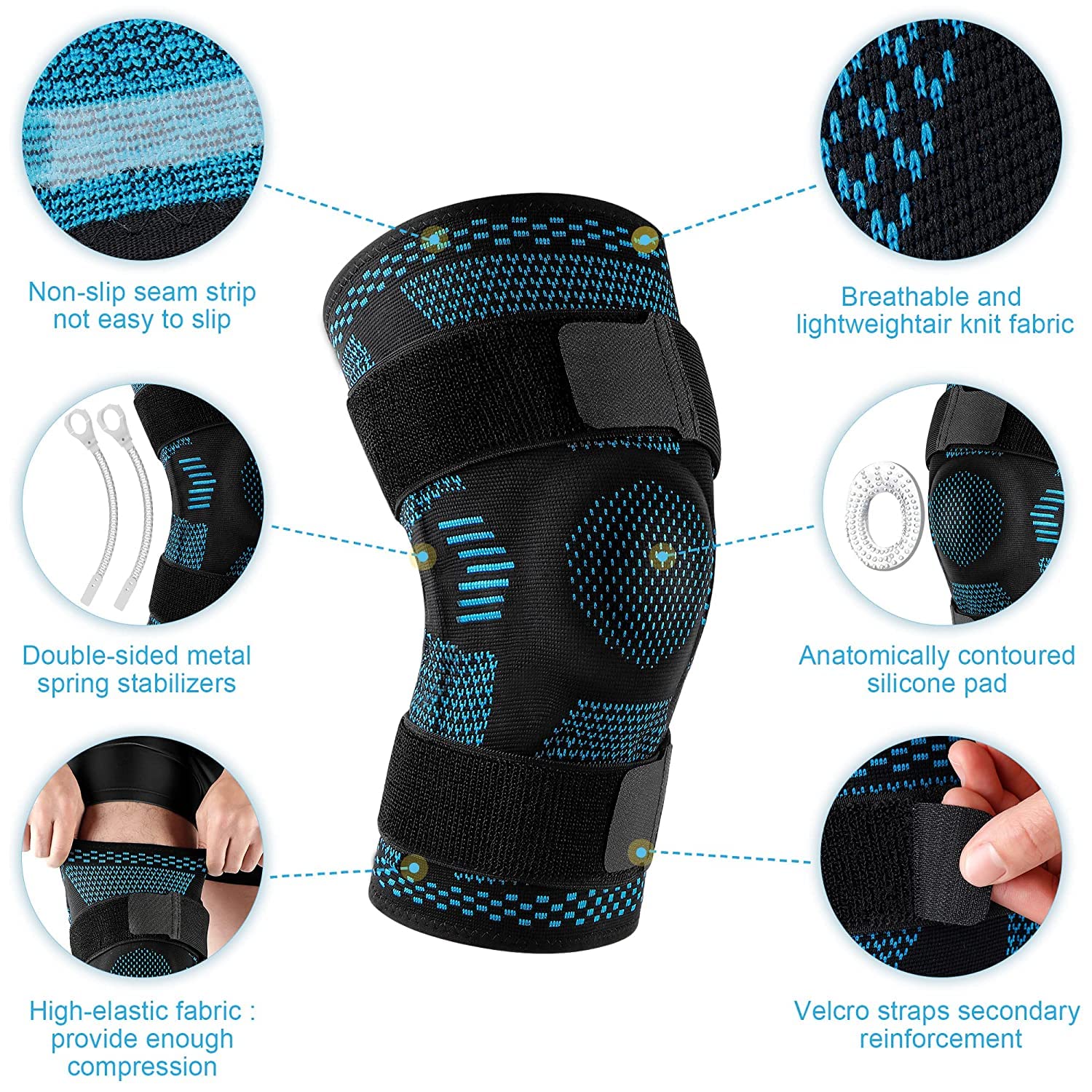 Soft Knee Support Wrap with Gel Cushion - Luxicro