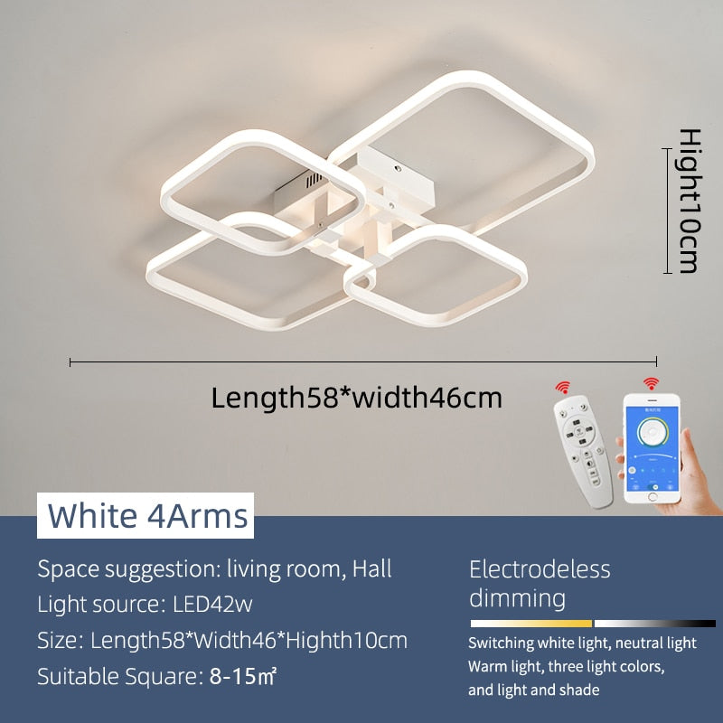 Luxury Glass Modern LED Ceiling Lamp