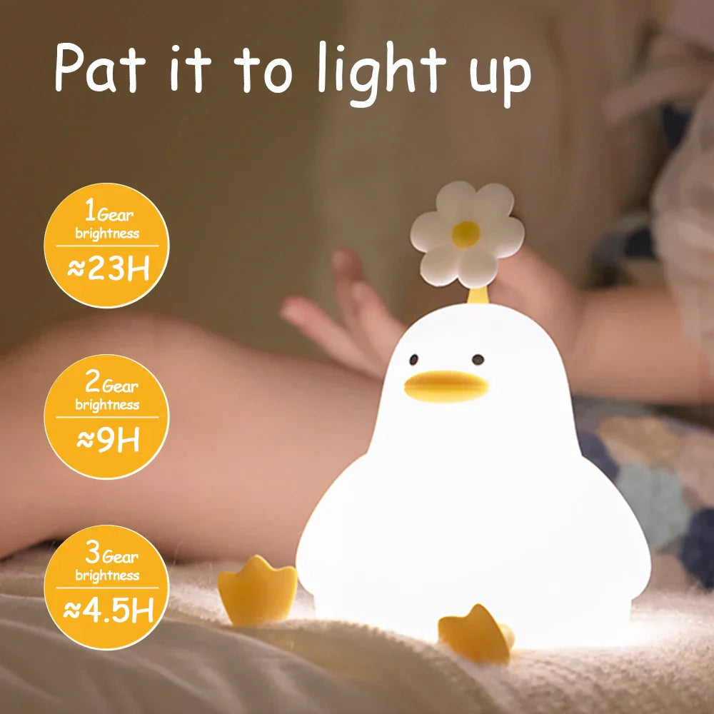 Colorful Duck LED Nightlight Soft Silicone USB Rechargeable