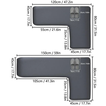 Plush Non-Slip L-Shaped Kitchen Floor Mat