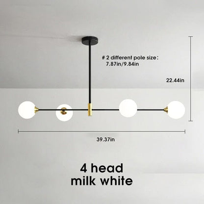 Spherical Glass Pendant Light with Warm LED Lighting