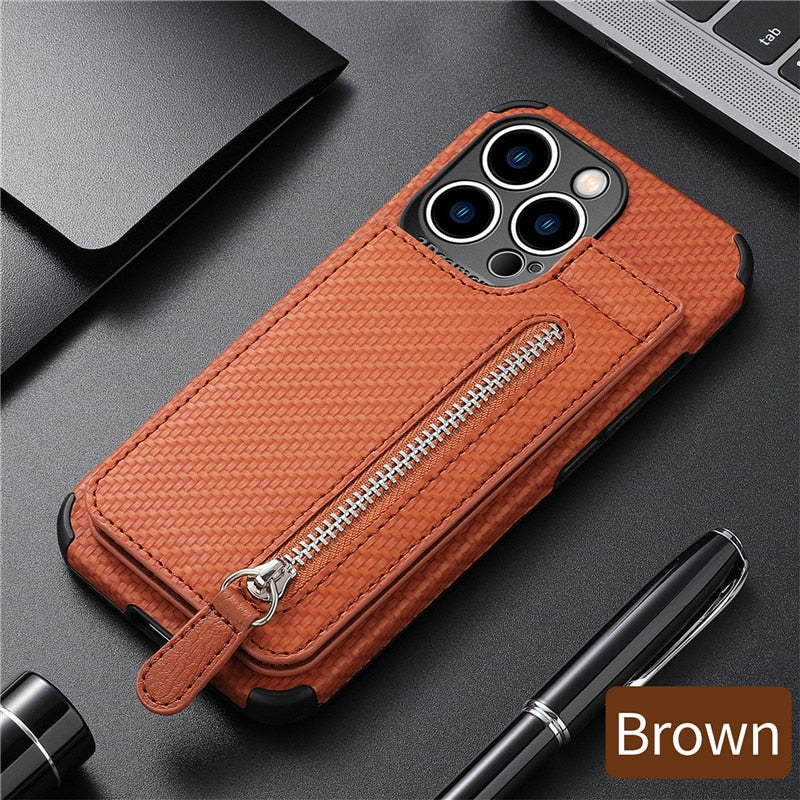 Luxicro Slim Zip Phone Wallet Case