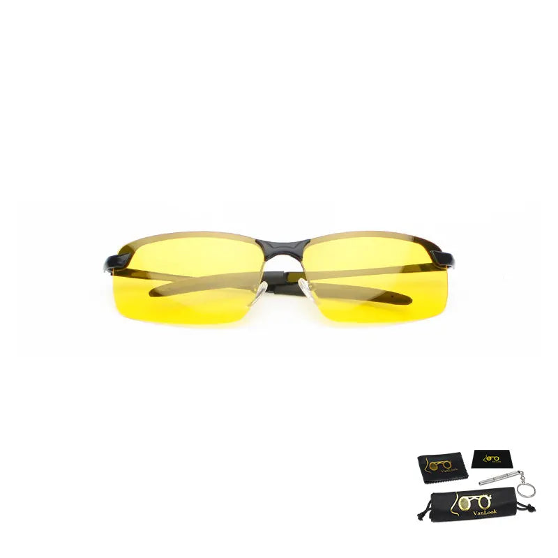 Anti Glare Night Vision Sunglasses Lightweight Metal Frame UV Protection