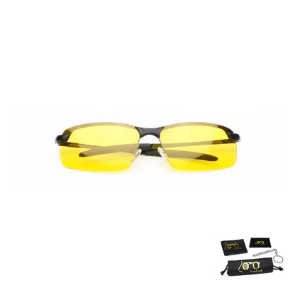 Anti Glare Night Vision Sunglasses Lightweight Metal Frame UV Protection