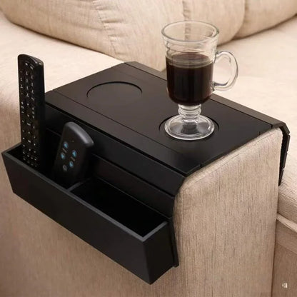 Compact Wood Sofa Arm Organizer - Luxicro