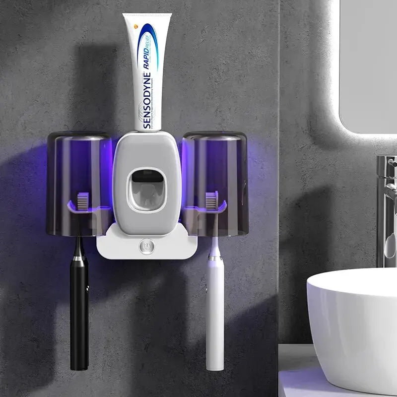 Compact UV Toothbrush Holder and Sanitizer