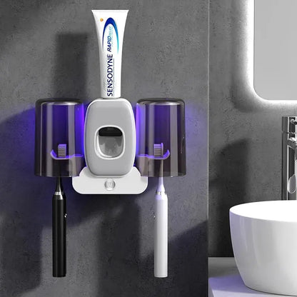 Compact UV Toothbrush Holder and Sanitizer