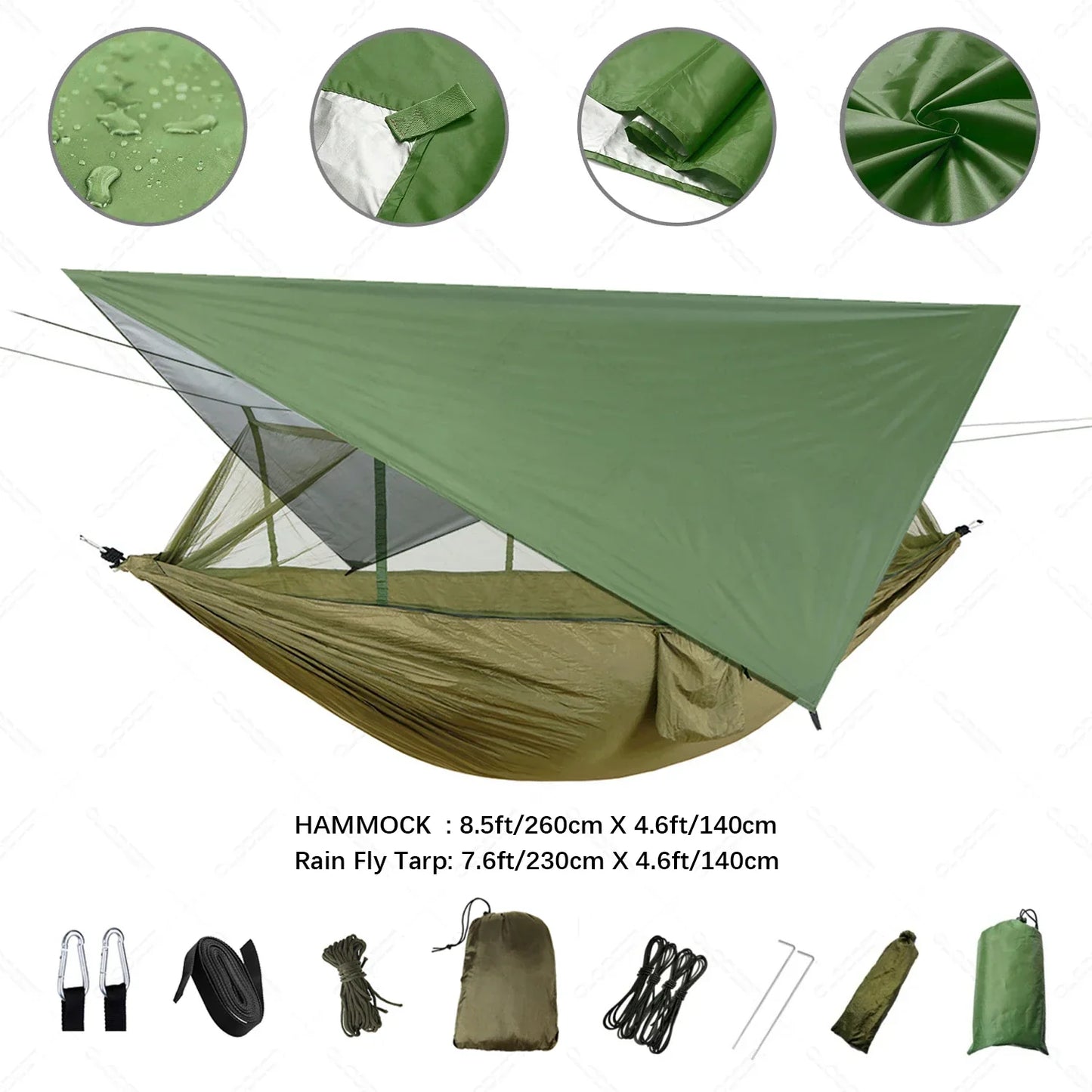 Lightweight Waterproof Camping Hammock with Bug Net