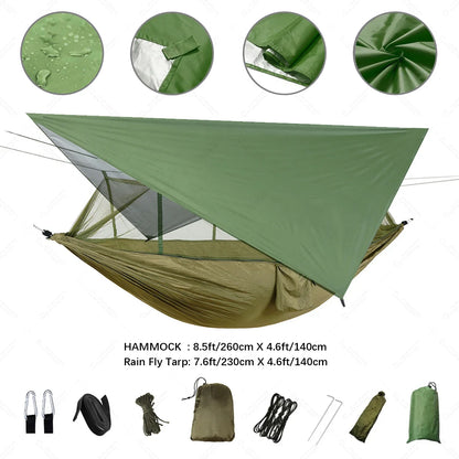 Lightweight Waterproof Camping Hammock with Bug Net