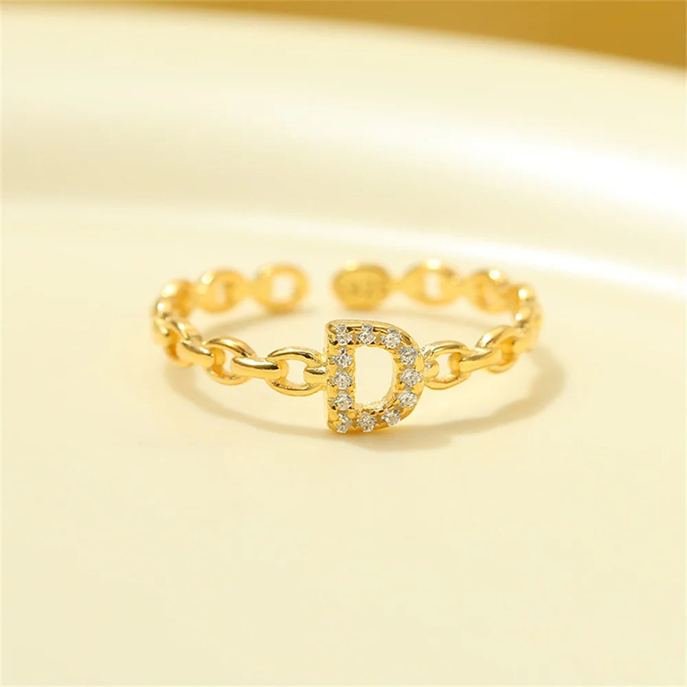 Dainty Diamond Monogram Letter Ring