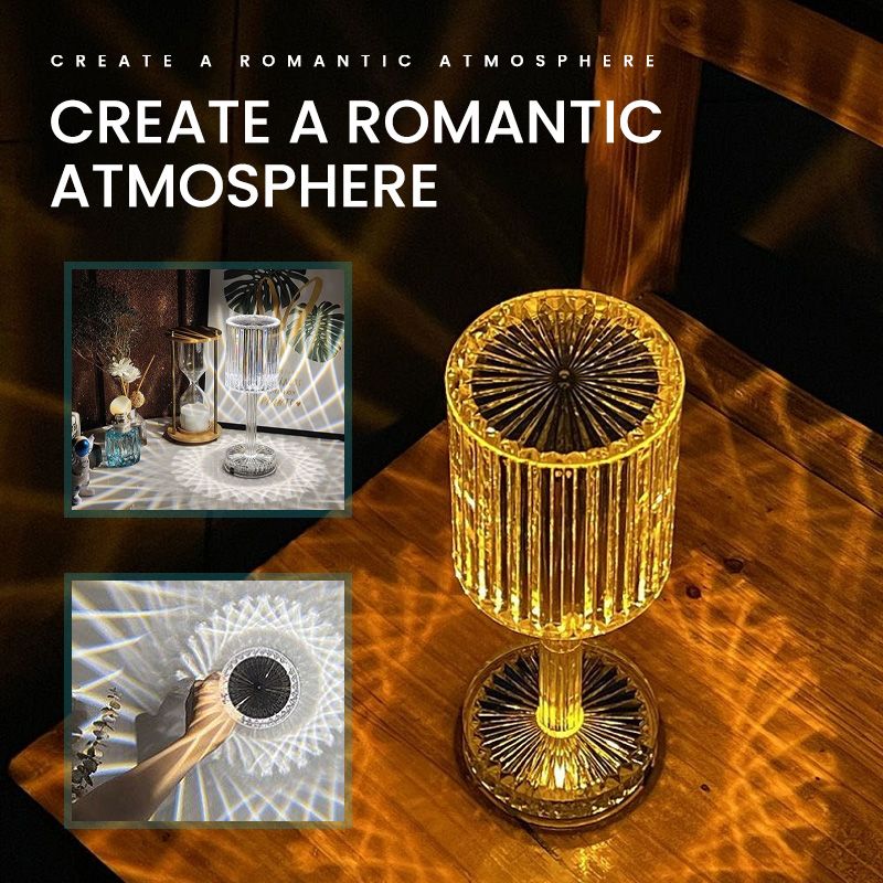 Sparkling Crystal Glass Bedside Table Lamp