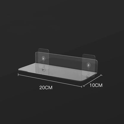 Transparent Bathroom and Kitchen Wall Storage Shelf - Luxicro