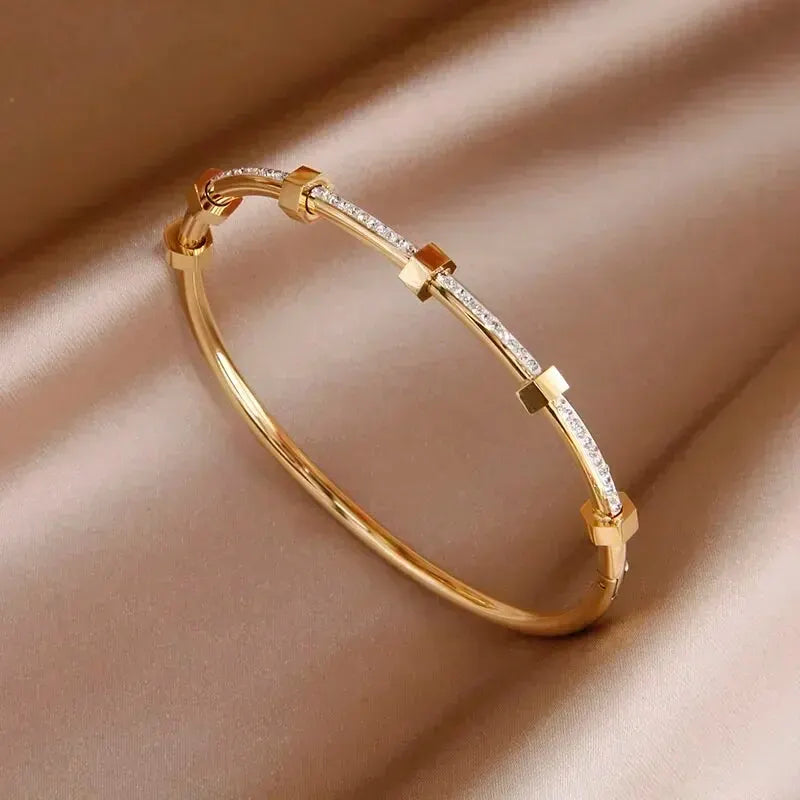 Sparkling Gemstone Geometry Bangles - Luxicro