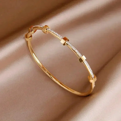 Sparkling Gemstone Geometry Bangles - Luxicro