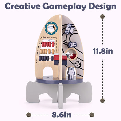 Fun Childrens Space Wooden Activity Cube
