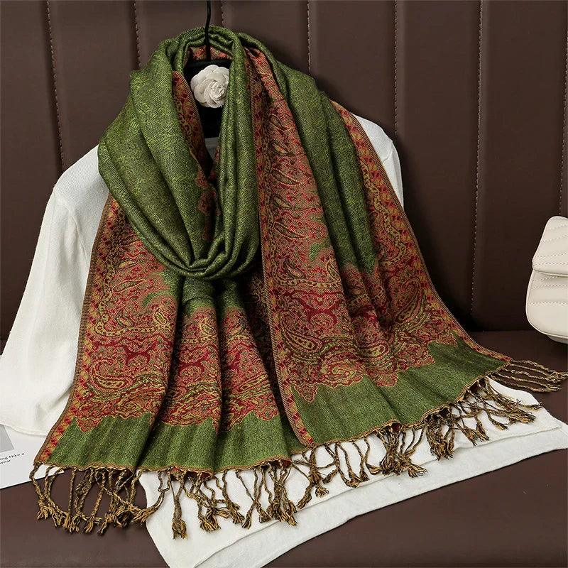 Soft Cashmere Women's Scarf with Warm Luxury Print
